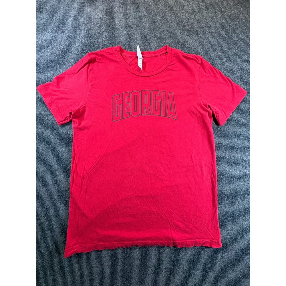 Bella Canvas Georgia Graphic T-Shirt Red Mens Large Short Sleeve Cotton Tee